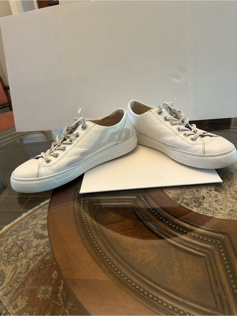 Pre-owned Paul Green Platform Sneaker Women White Leather Low-Top Sneakers Size - Picture 12 of 17